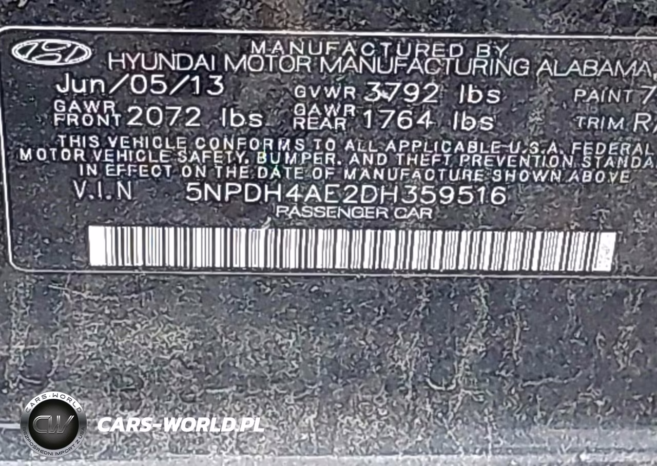2013 Hyundai Elantra Gls VIN:5NPDH4AE2DH359516 - 9