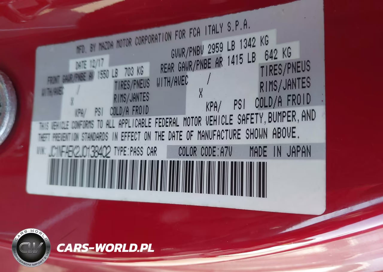 2018 Fiat 124 Spider Classica VIN:JC1NFAEK2J0138402 - 9