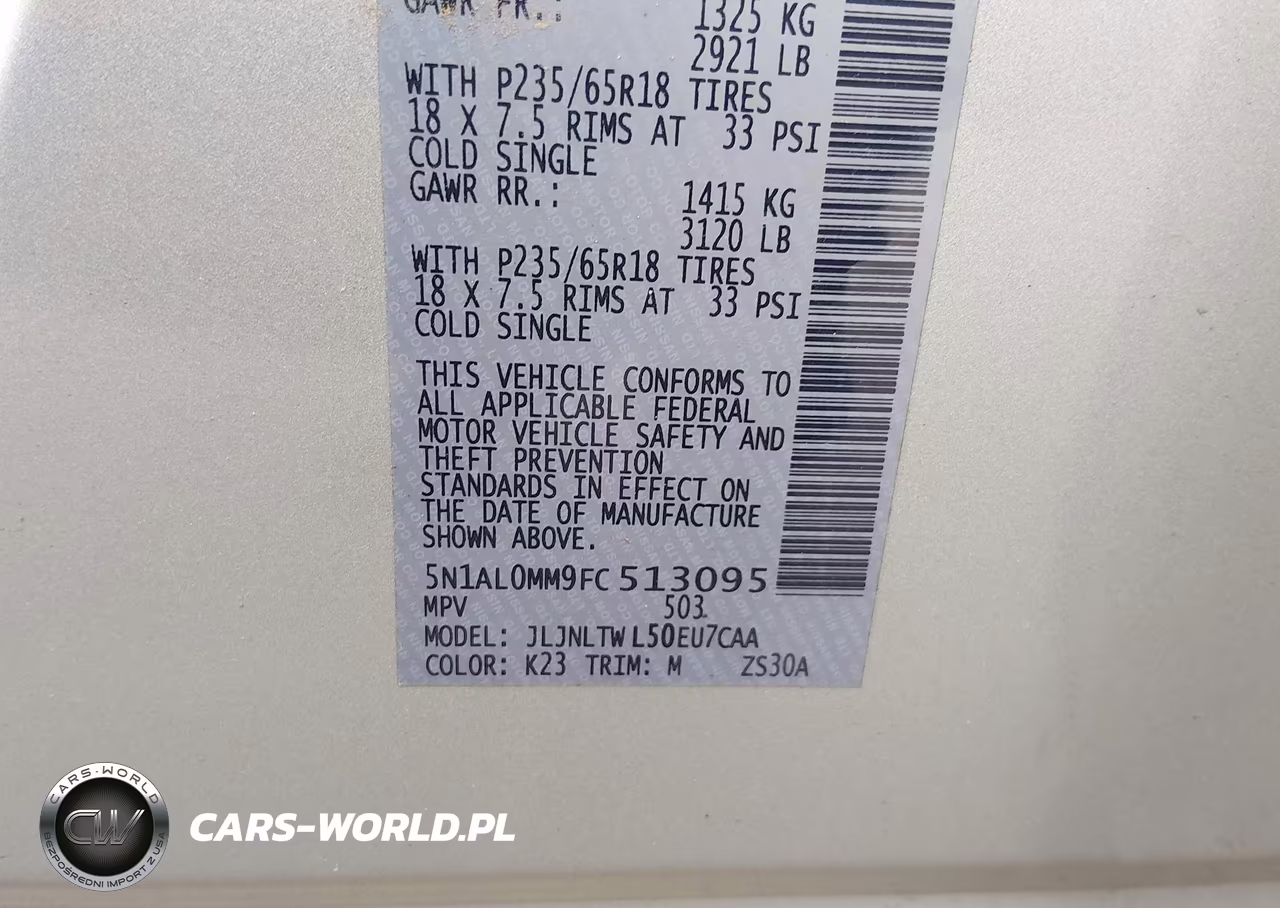 2015 Infiniti Qx60 VIN:5N1AL0MM9FC513095 - 9