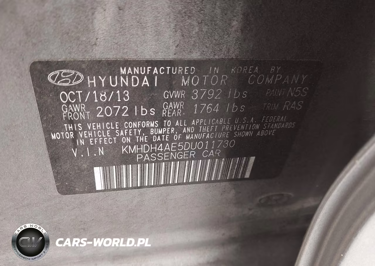 2013 Hyundai Elantra Gls VIN:KMHDH4AE5DU011730 - 9