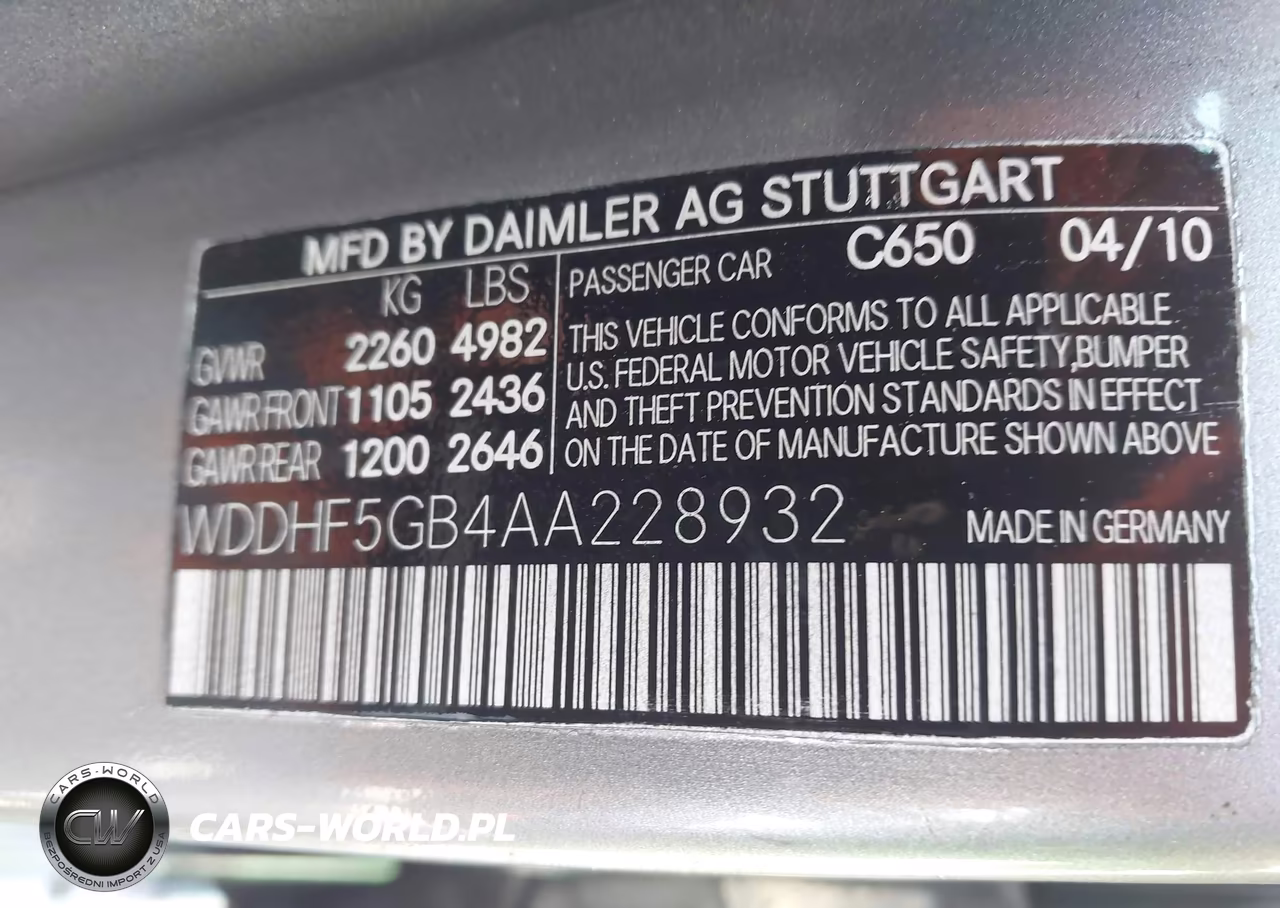 2010 Mercedes-Benz E 350 VIN:WDDHF5GB4AA228932 - 9
