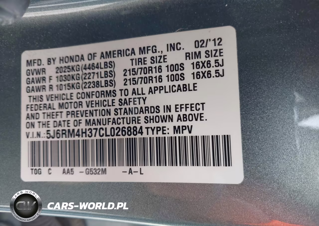 2012 Honda Cr-V Lx VIN:5J6RM4H37CL026884 - 9