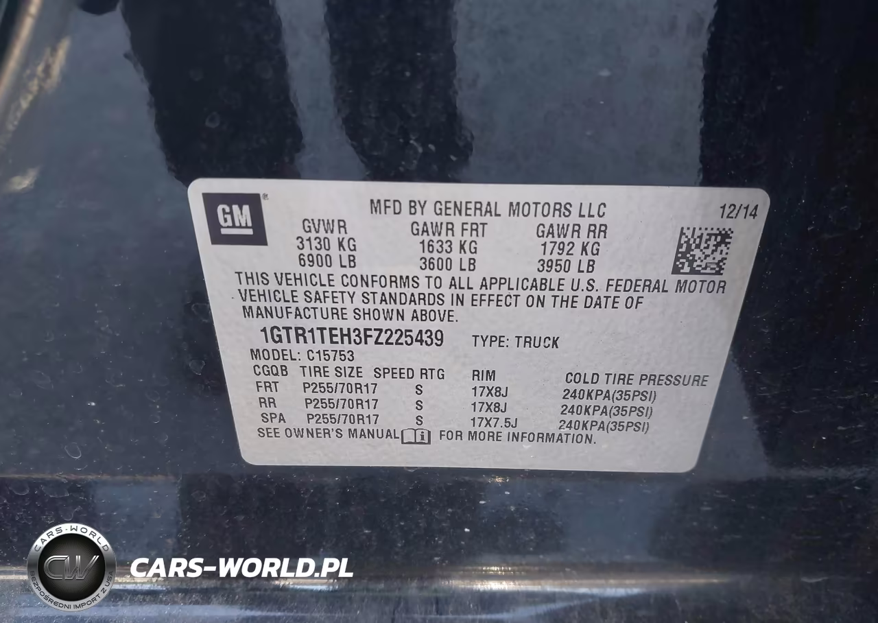 2015 GMC Sierra 1500 VIN:1GTR1TEH3FZ225439 - 9