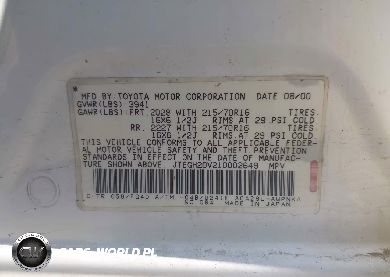 2001 Toyota Rav4 VIN:JTEGH20V210002649 - 9