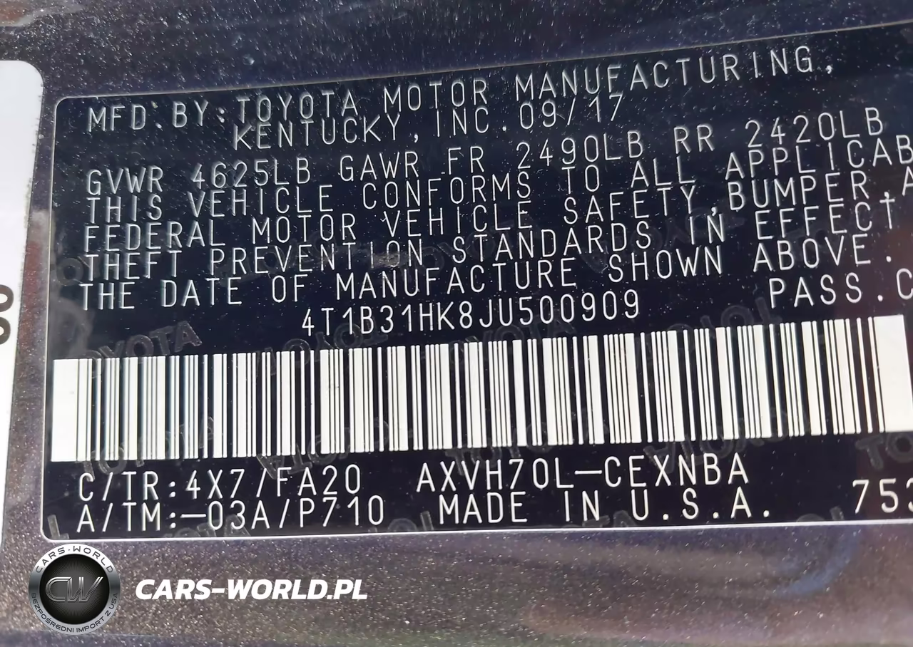 2018 Toyota Camry Hybrid Le VIN:4T1B31HK8JU500909 - 9