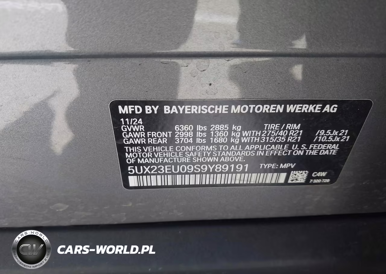 2025 BMW X5 xDrive40I VIN:5UX23EU09S9Y89191 - 9