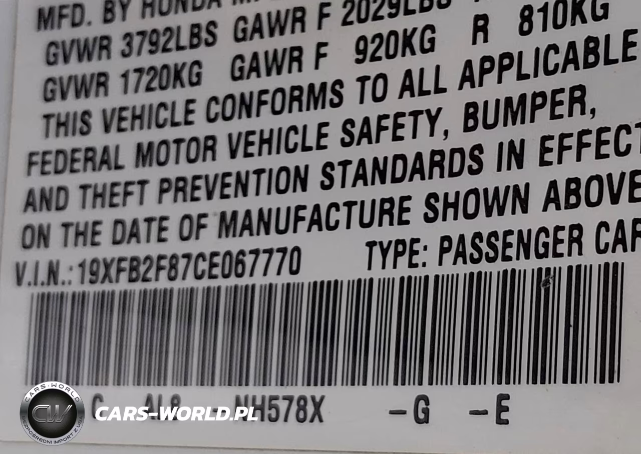 2012 Honda Civic Ex VIN:19XFB2F87CE067770 - 9
