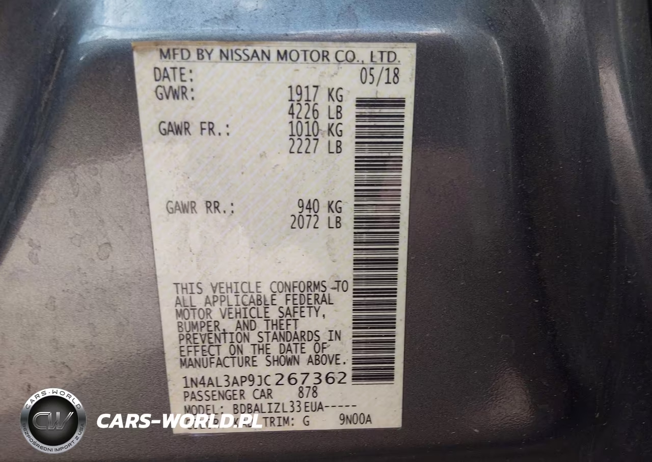 2018 Nissan Altima 2.5 Sv VIN:1N4AL3AP9JC267362 - 8