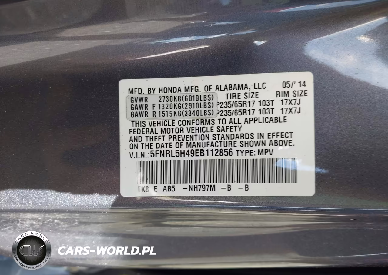2014 Honda Odyssey Ex VIN:5FNRL5H49EB112856 - 9