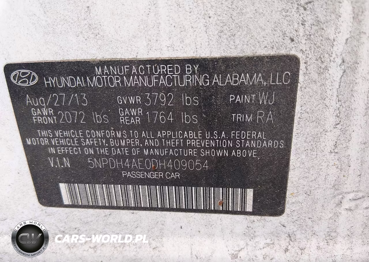 2013 Hyundai Elantra Gls VIN:5NPDH4AE0DH409054 - 9
