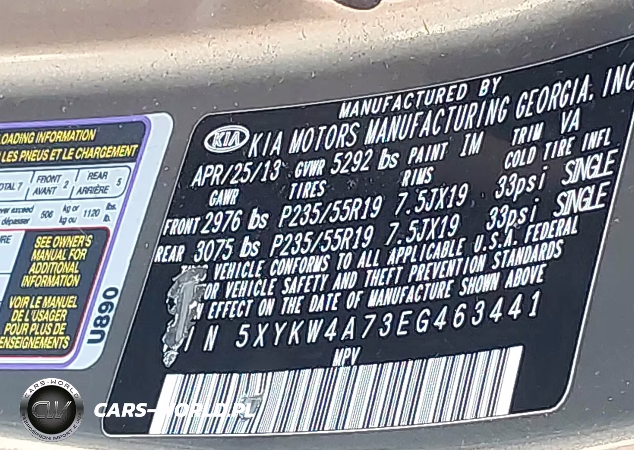 2014 Kia Sorento Limited V6 VIN:5XYKW4A73EG463441 - 9