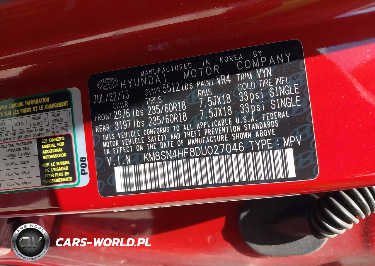 2013 Hyundai Santa Fe Gls VIN:KM8SN4HF8DU027046 - 9
