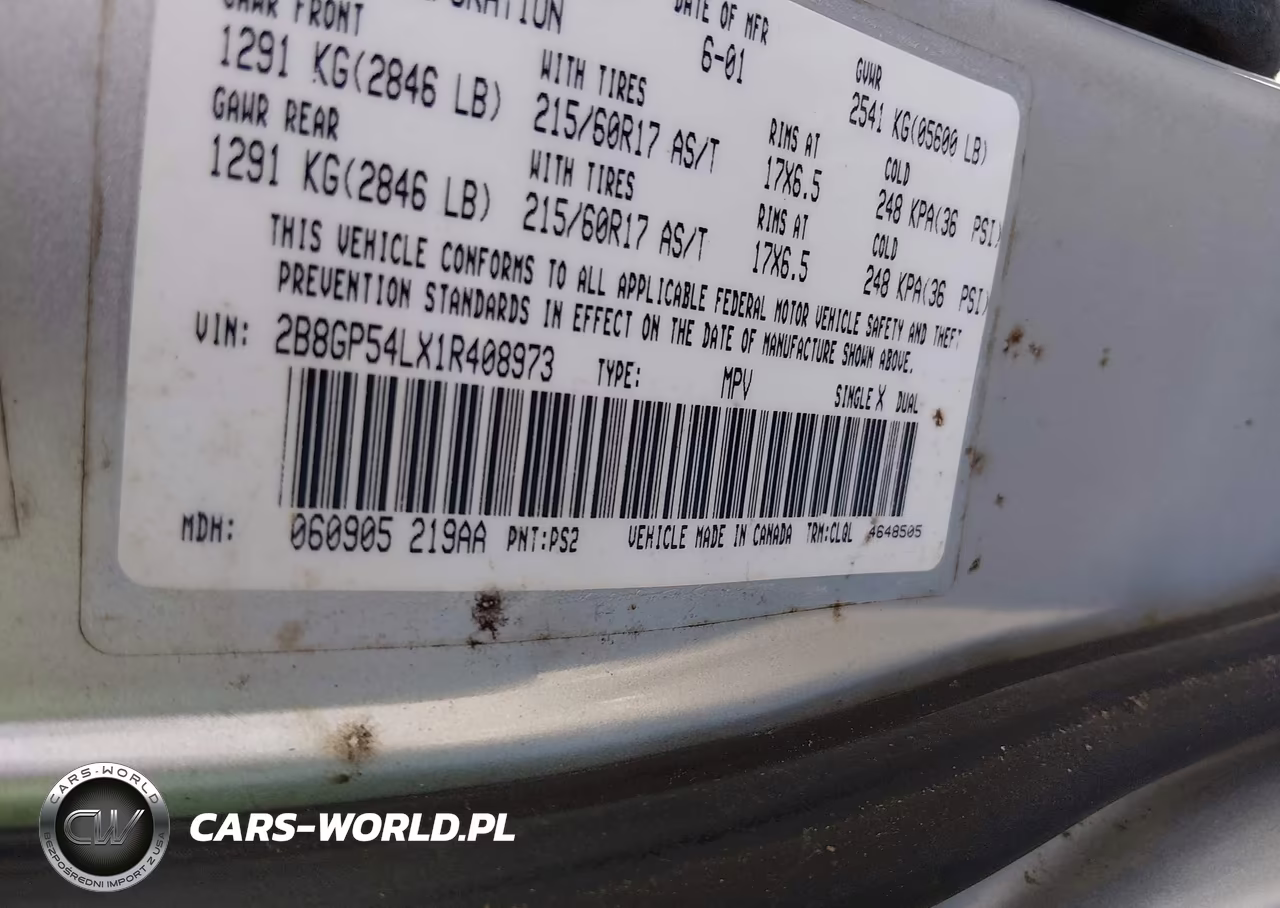 2001 Dodge Grand Caravan Es VIN:2B8GP54LX1R408973 - 9