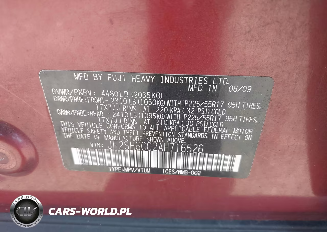2010 Subaru Forester 2.5X Premium VIN:JF2SH6CC2AH716526 - 9
