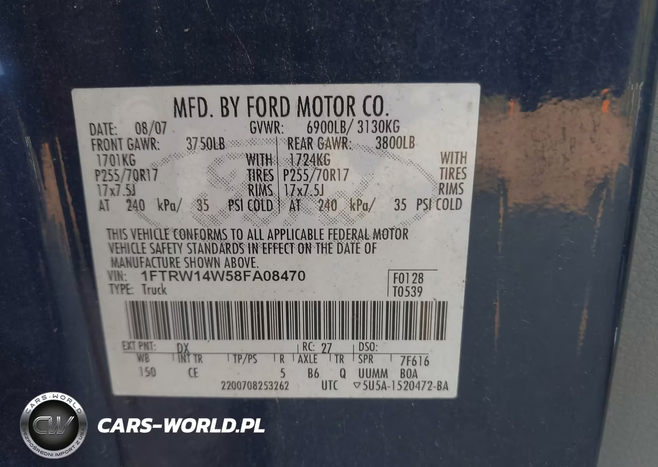 2008 Ford F-150 60Th Anniversary-Xl-Xlt VIN:1FTRW14W58FA08470 - 9