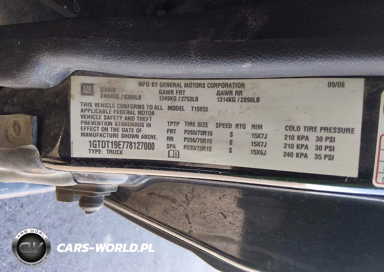 2007 GMC Canyon Sle2 VIN:1GTDT19E778127000 - 9