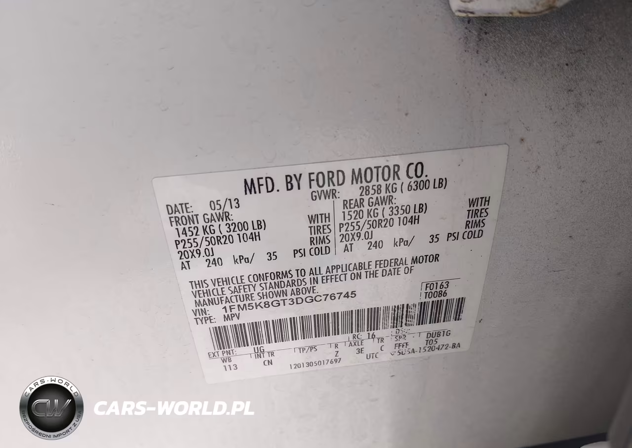 2013 Ford Explorer Sport VIN:1FM5K8GT3DGC76745 - 9