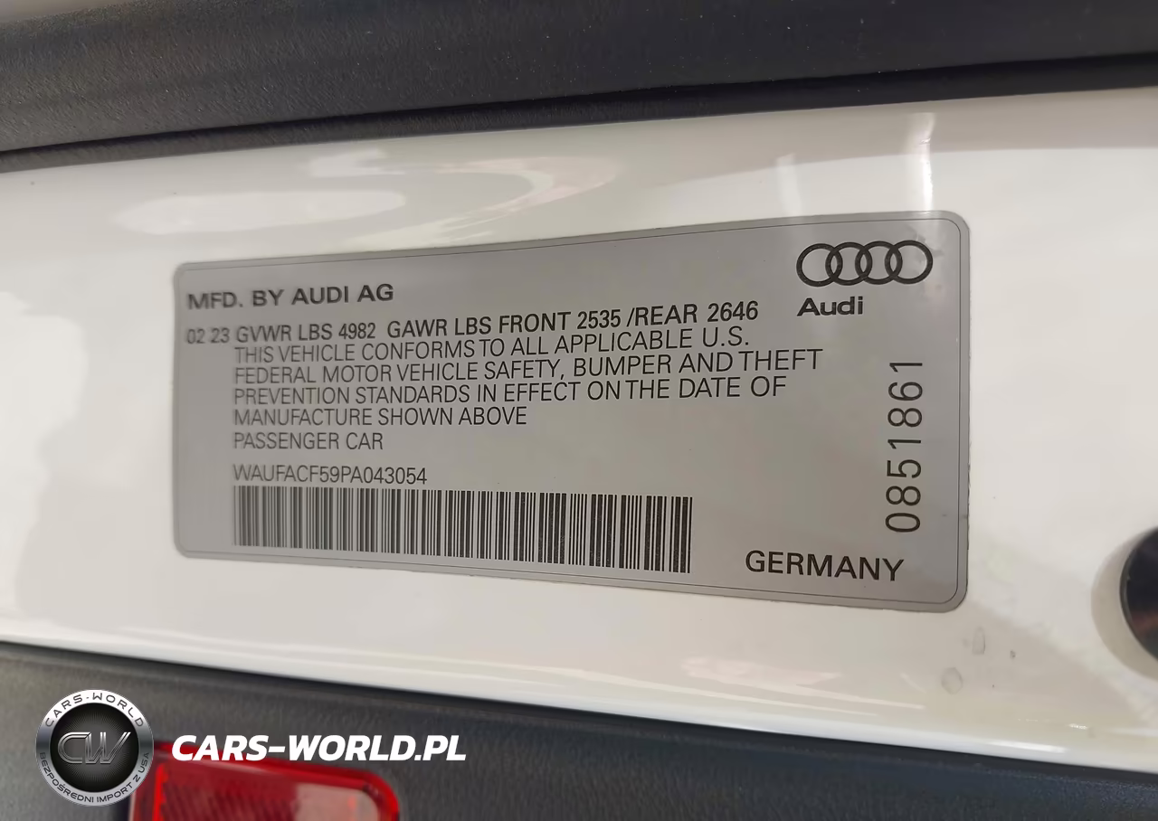 2023 Audi A5 Sportback Premium Plus 45 Tfsi S Line Quattro S Tronic VIN:WAUFACF59PA043054 - 9