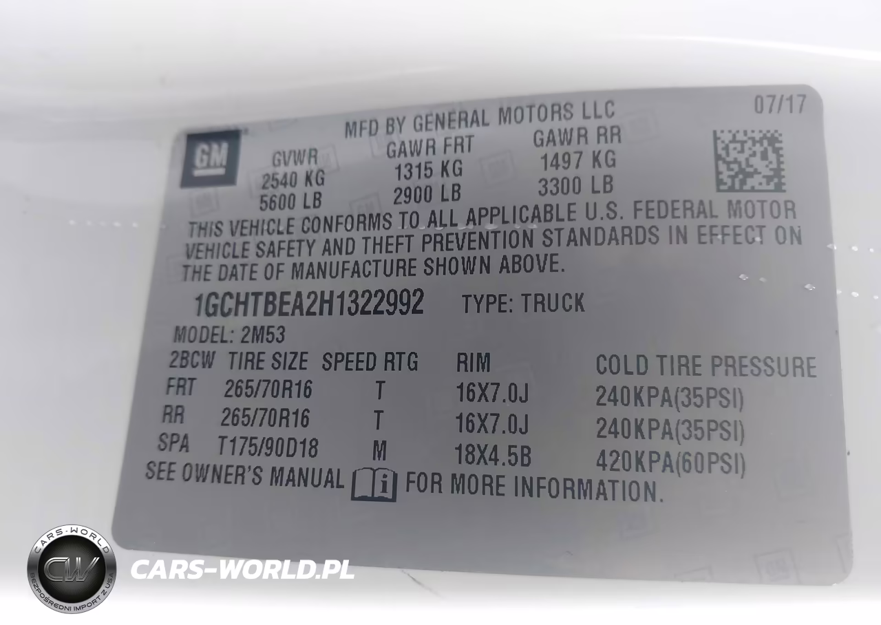 2017 Chevrolet Colorado Wt VIN:1GCHTBEA2H1322992 - 9