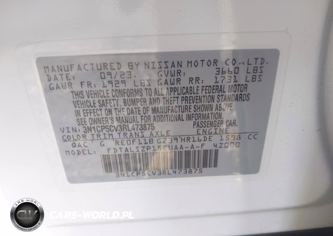2024 Nissan Kicks Sv Xtronic Cvt VIN:3N1CP5CV3RL473875 - 9