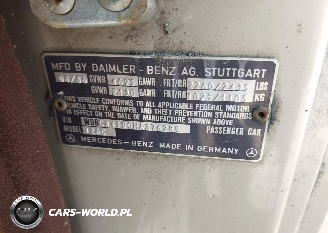 1987 Mercedes-Benz 560 Sec VIN:WDBCA45D0HA276289 - 9