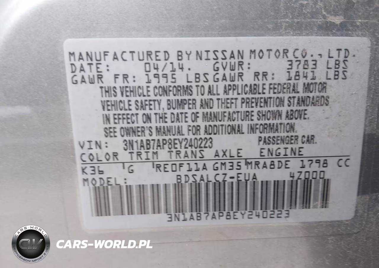 2014 Nissan Sentra S VIN:3N1AB7AP8EY240223 - 9