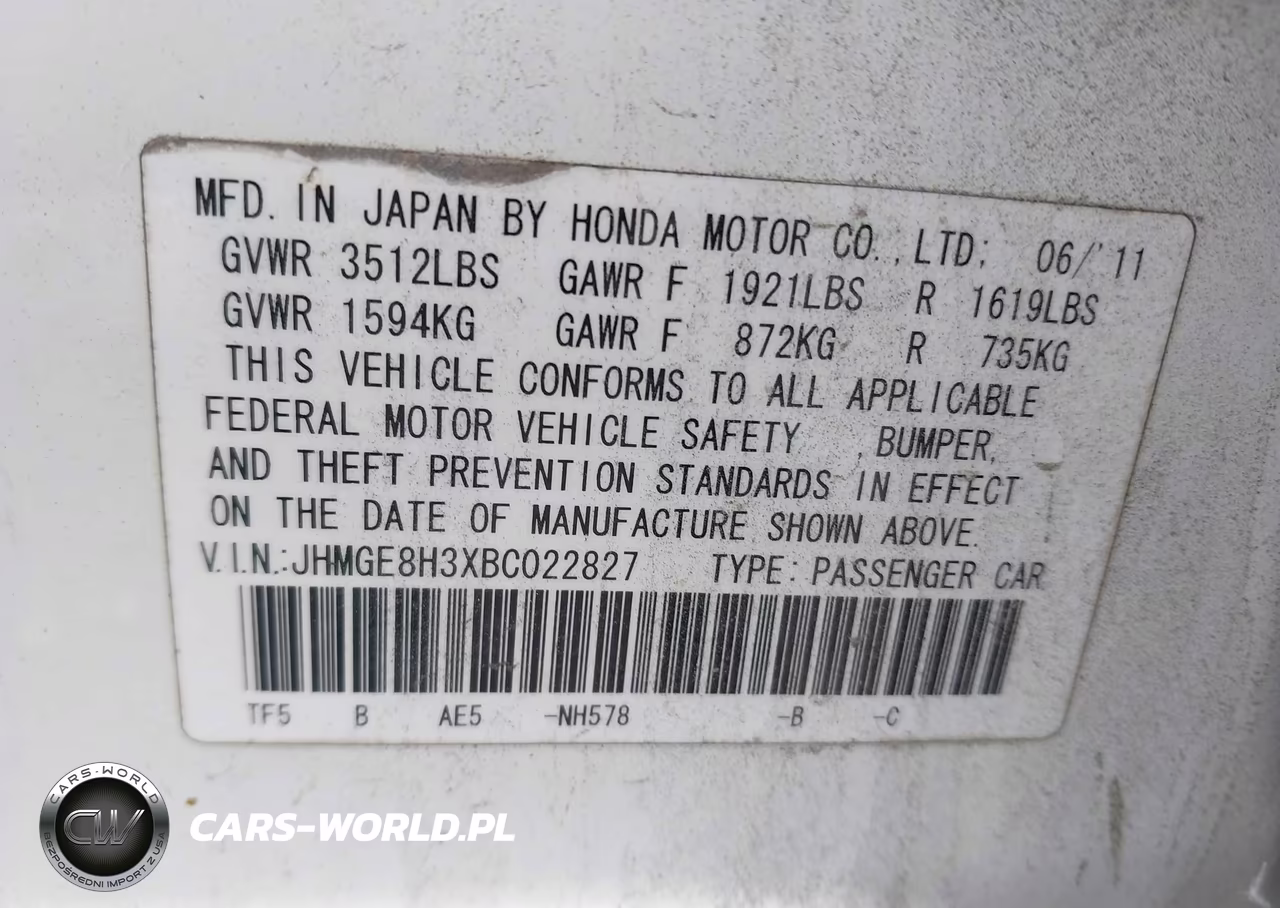 2011 Honda Fit VIN:JHMGE8H3XBC022827 - 9