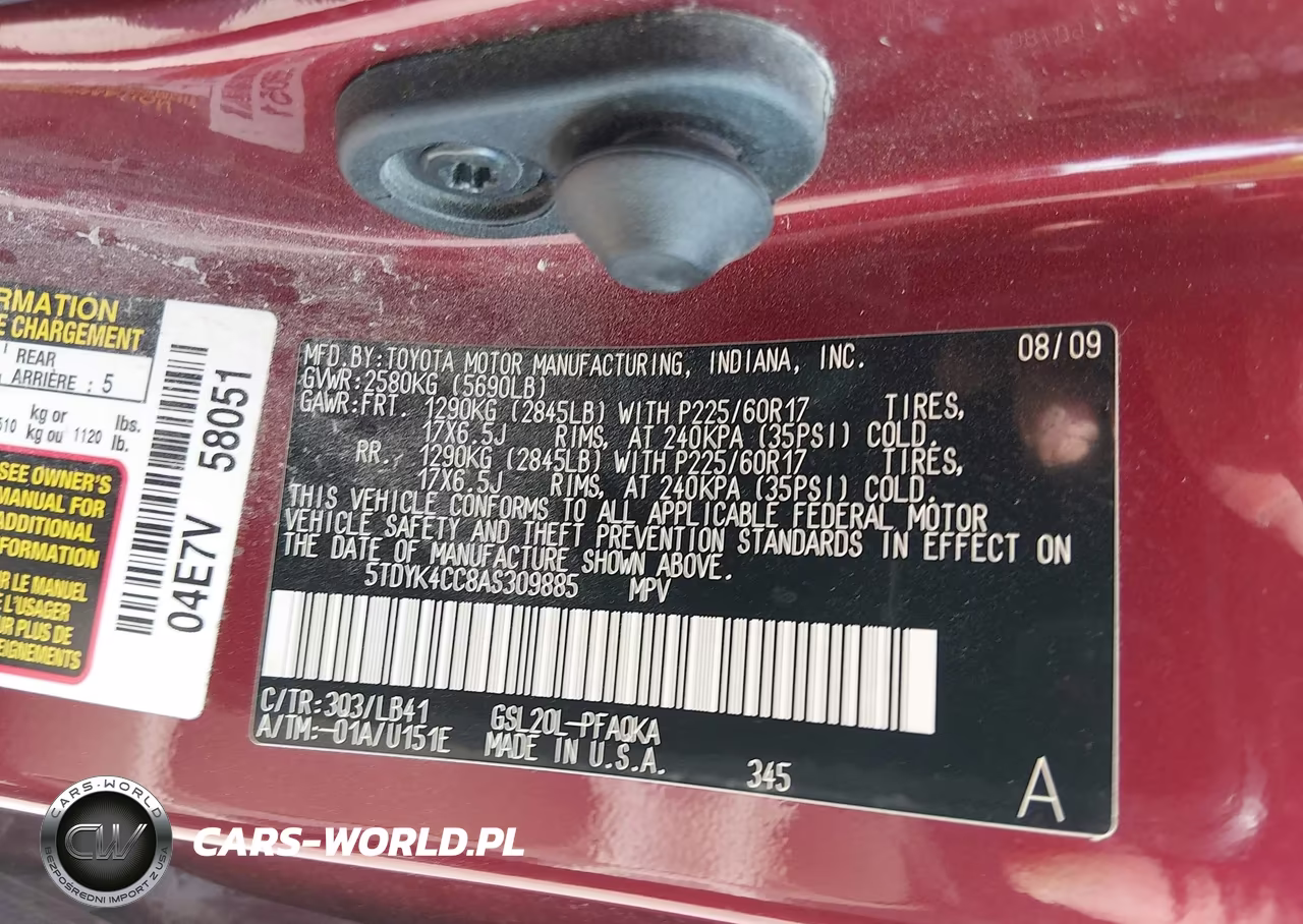 2010 Toyota Sienna Xle VIN:5TDYK4CC8AS309885 - 9