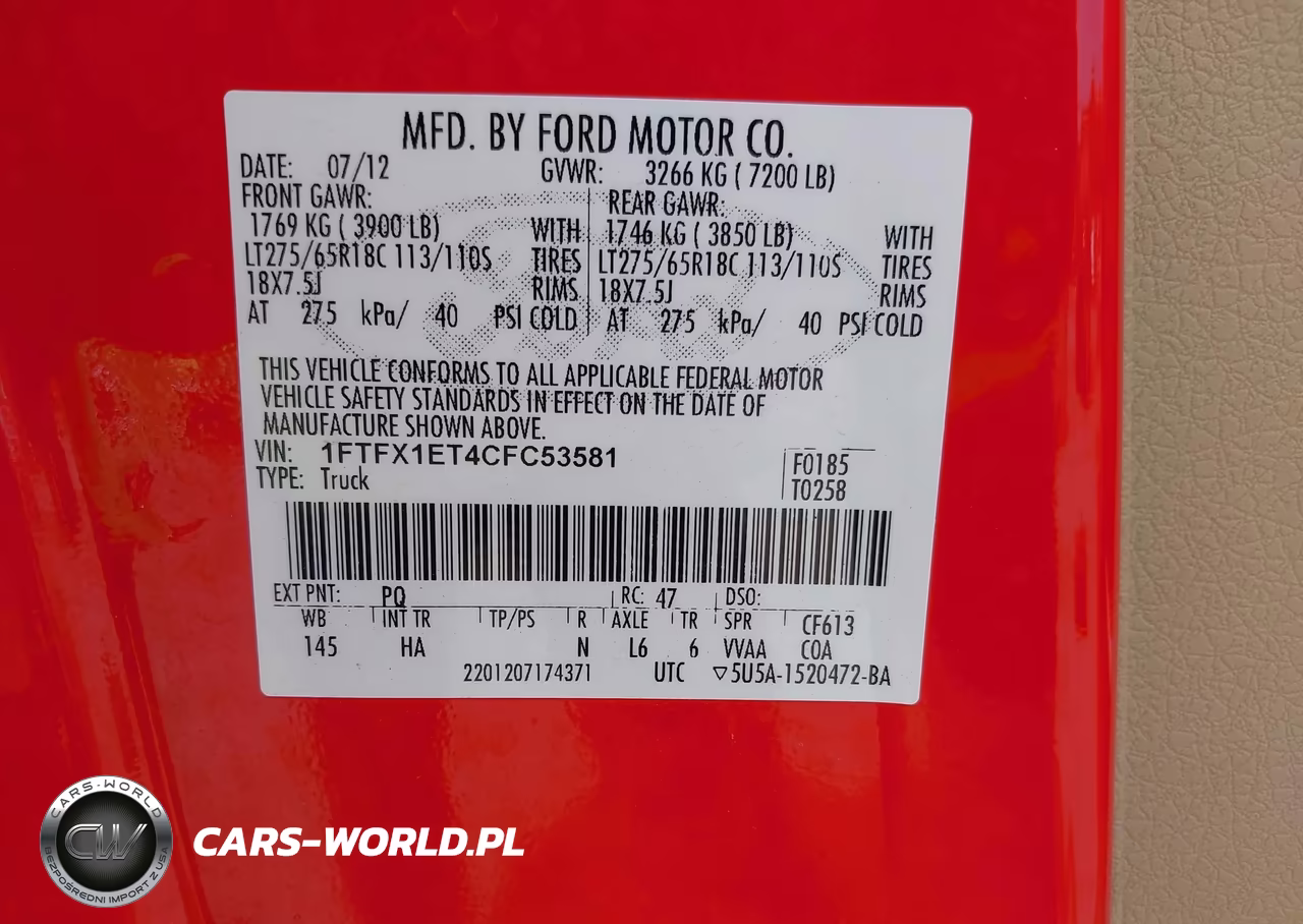2012 Ford F-150 Lariat VIN:1FTFX1ET4CFC53581 - 9