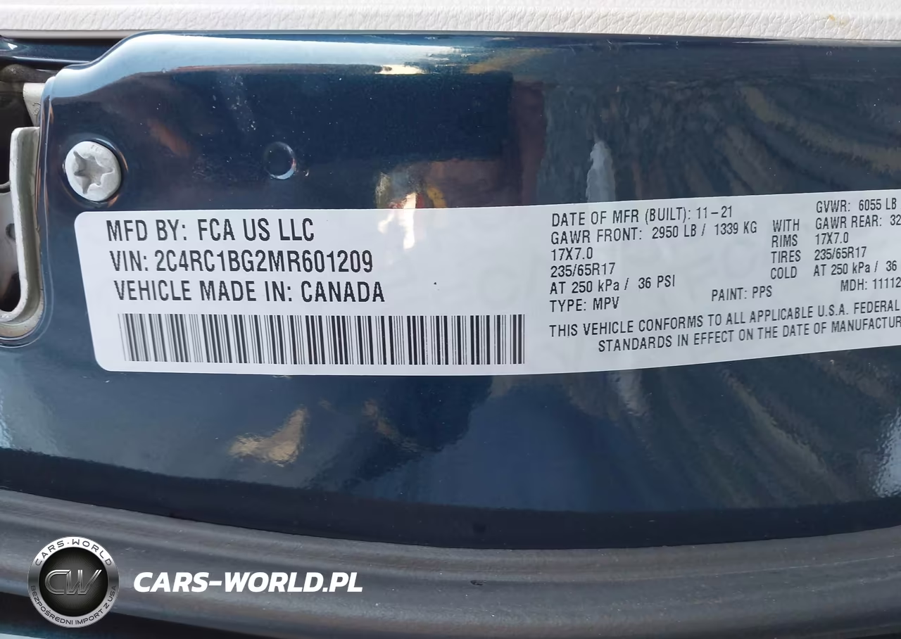 2021 Chrysler Pacifica Touring L VIN:2C4RC1BG2MR601209 - 9