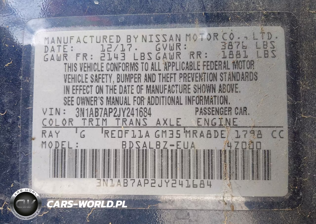 2018 Nissan Sentra S VIN:3N1AB7AP2JY241684 - 9
