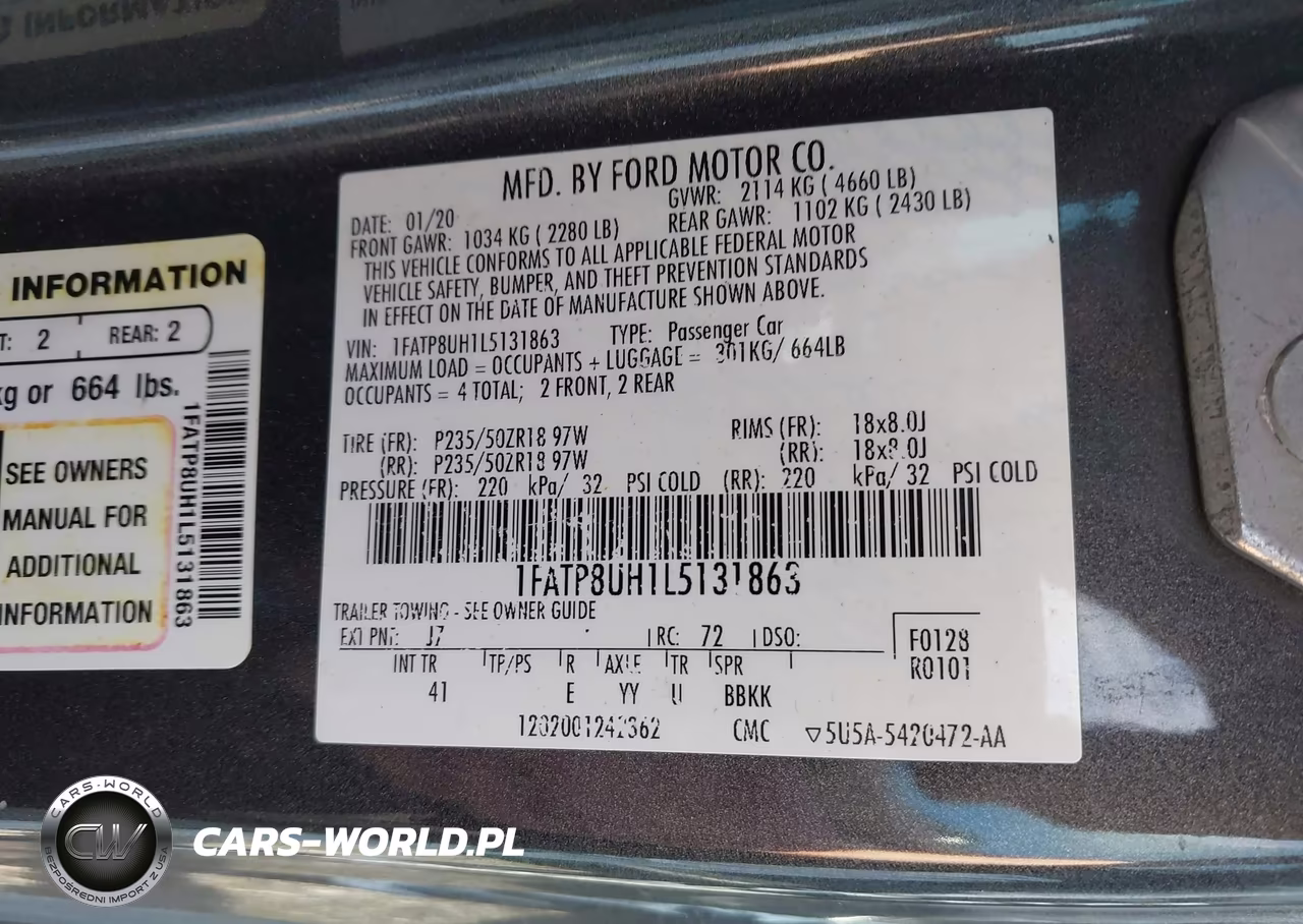 2020 Ford Mustang Ecoboost -Ecoboost Premium VIN:1FATP8UH1L5131863 - 9