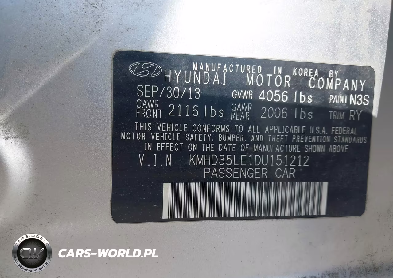 2013 Hyundai Elantra Gt VIN:KMHD35LE1DU151212 - 9