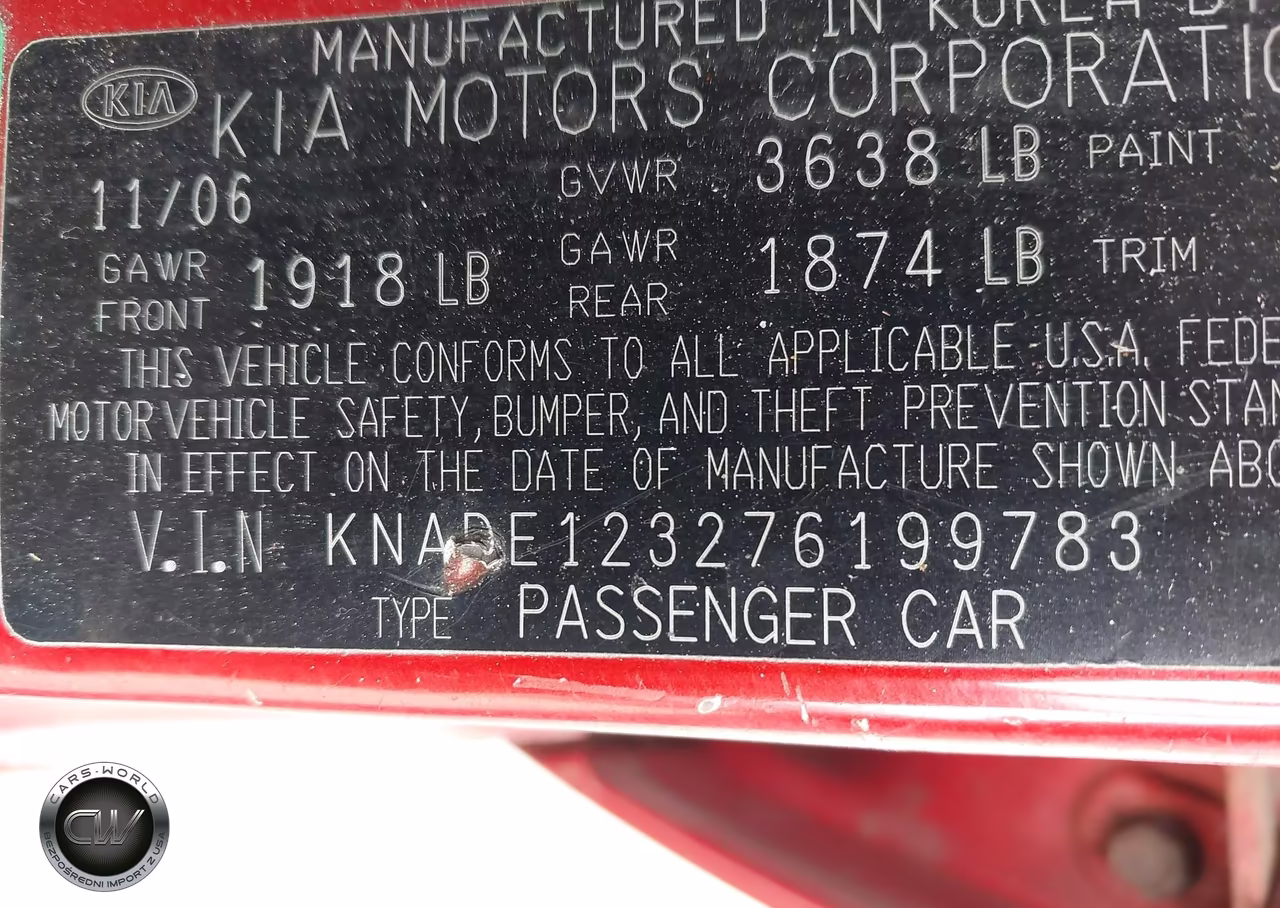2007 Kia Rio Lx VIN:KNADE123276199783 - 9