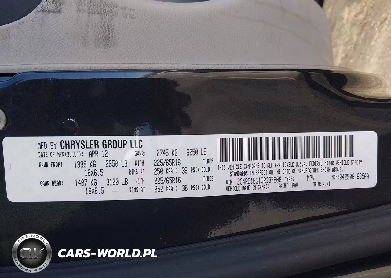 2012 Chrysler Town & Country Touring VIN:2C4RC1BG1CR337608 - 9