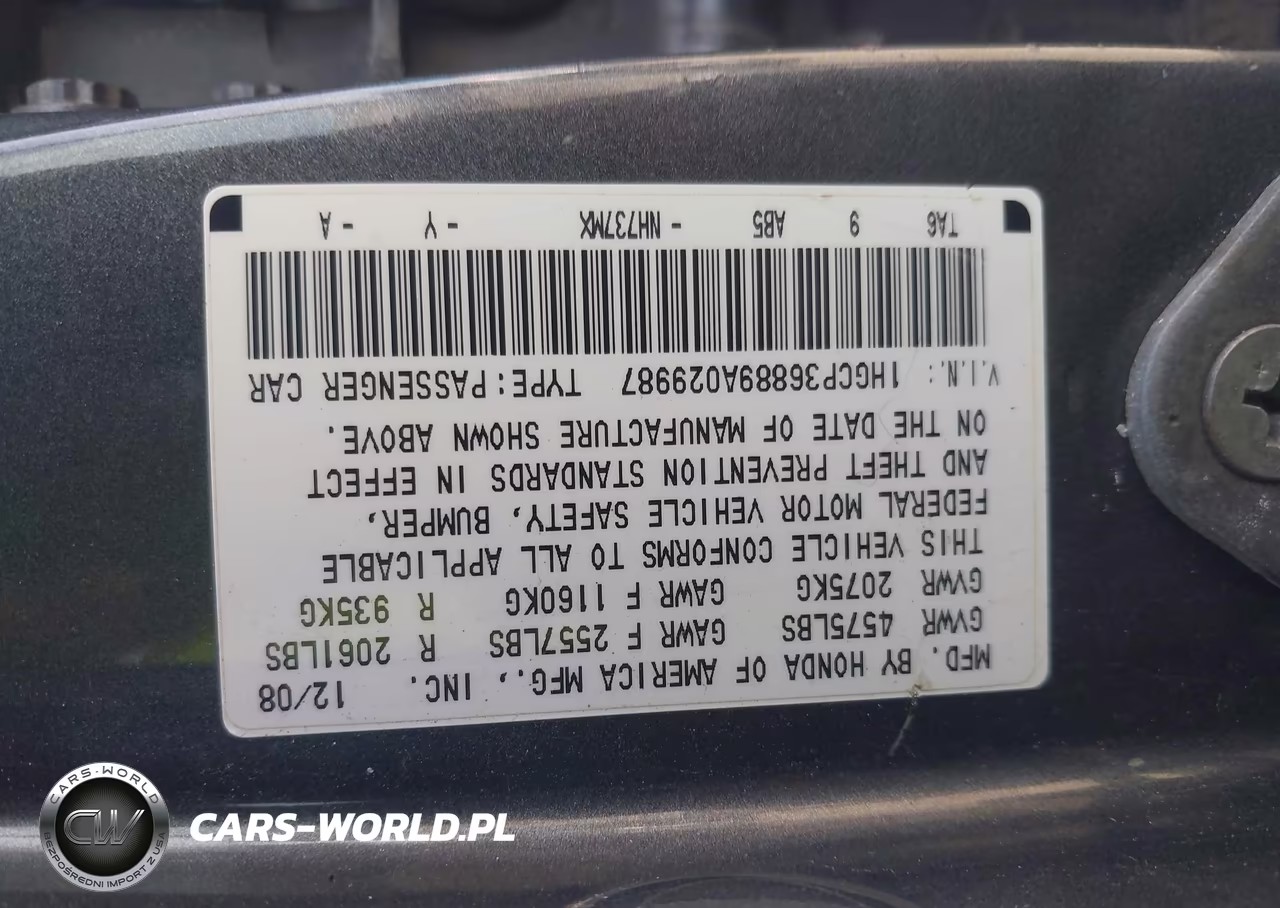 2009 Honda Accord 3.5 Ex-L VIN:1HGCP36889A029987 - 9