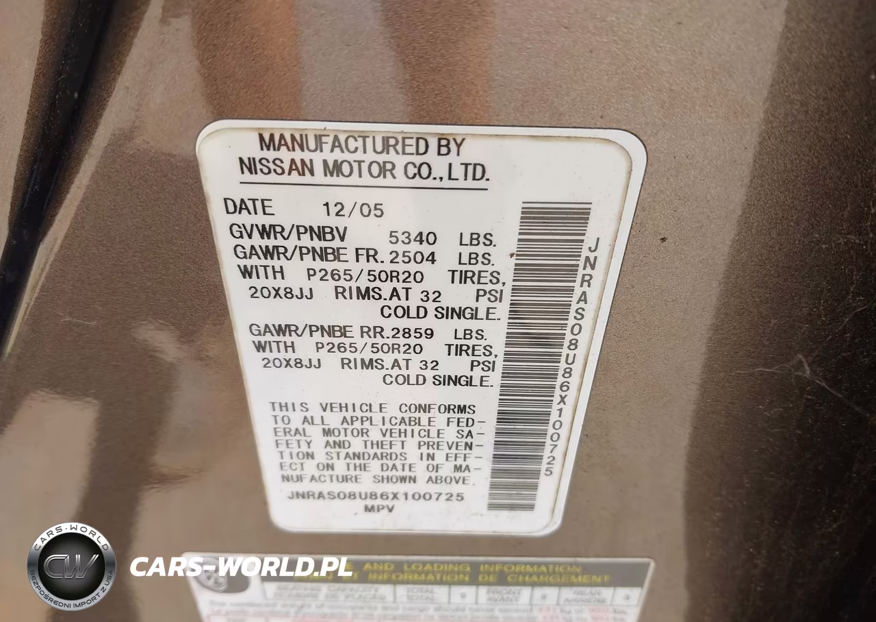2006 Infiniti Fx35 VIN:JNRAS08U86X100725 - 9