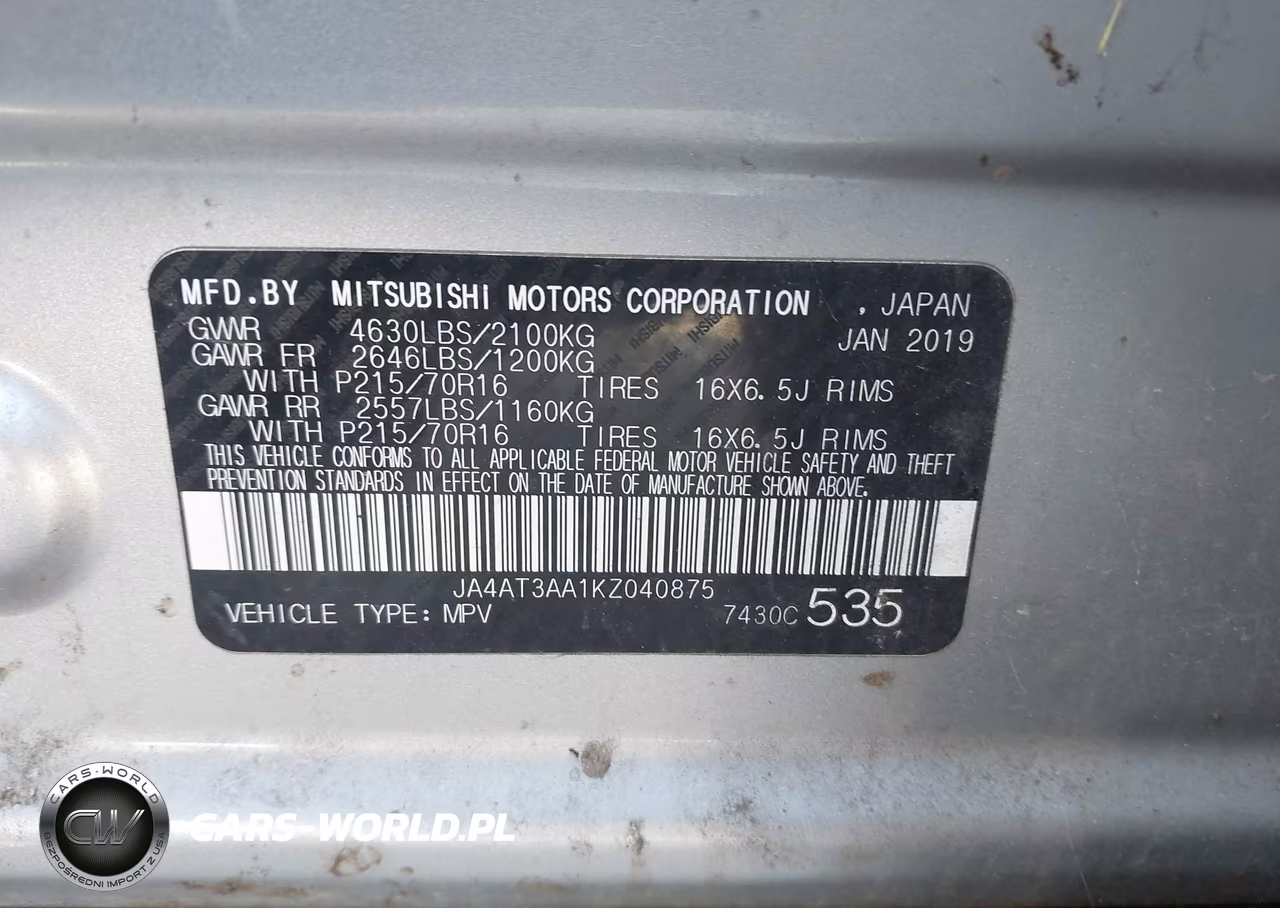 2019 Mitsubishi Eclipse Cross Es VIN:JA4AT3AA1KZ040875 - 9