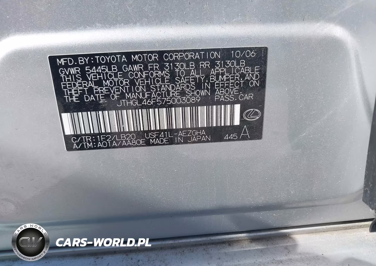 2007 Lexus Ls 460 L VIN:JTHGL46F575003089 - 9