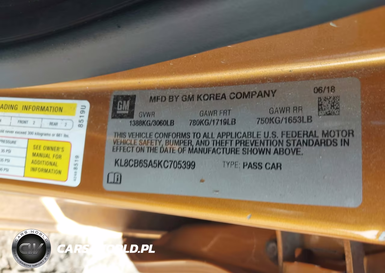 2019 Chevrolet Spark Ls Cvt VIN:KL8CB6SA5KC705399 - 9