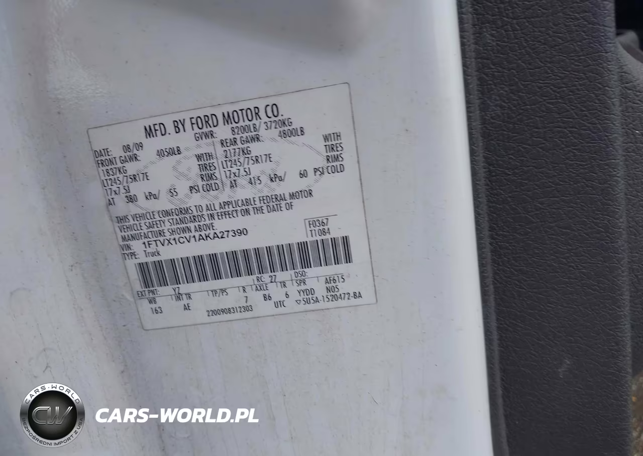2010 Ford F-150 Xl-Xlt VIN:1FTVX1CV1AKA27390 - 9