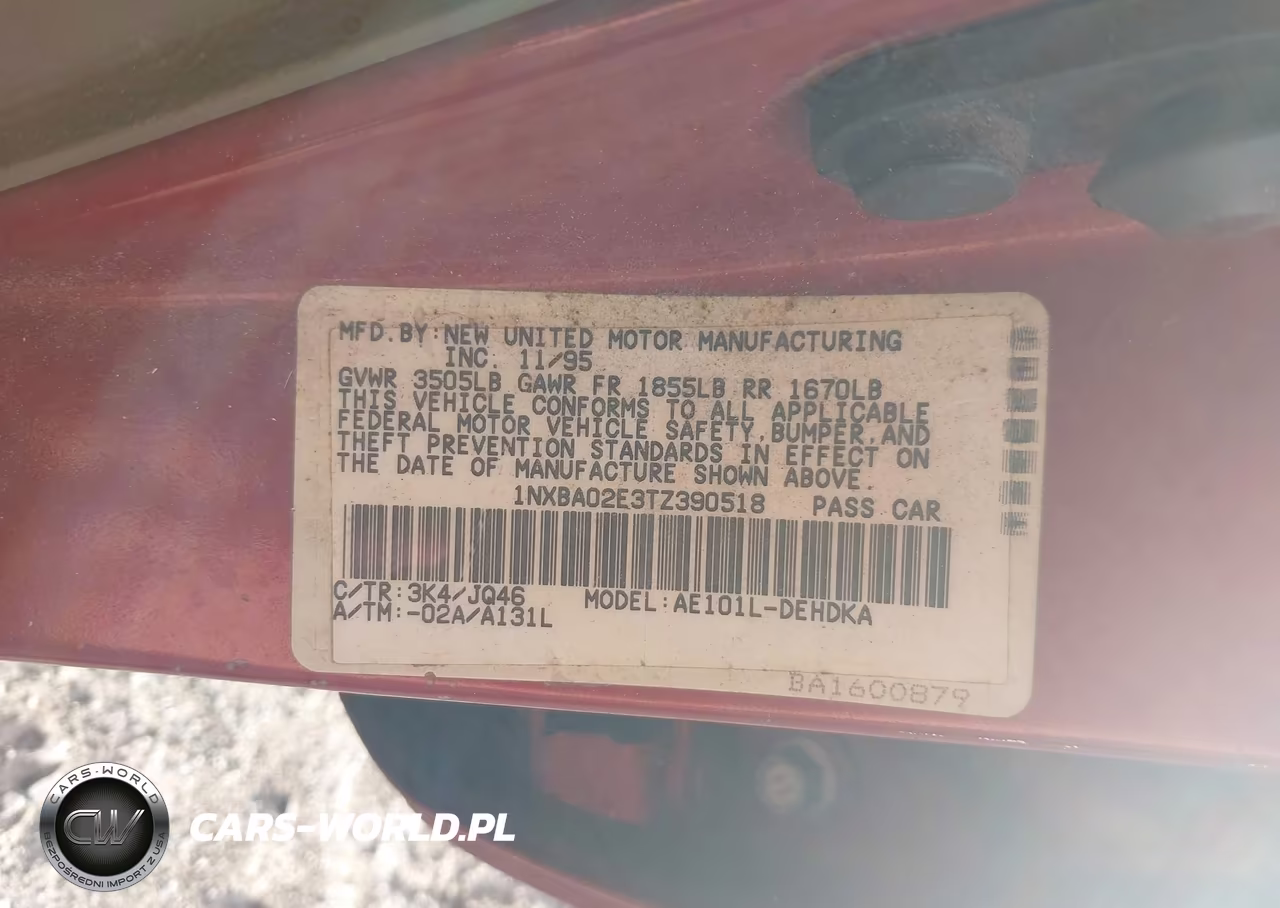 1996 Toyota Corolla VIN:1NXBA02E3TZ390518 - 9