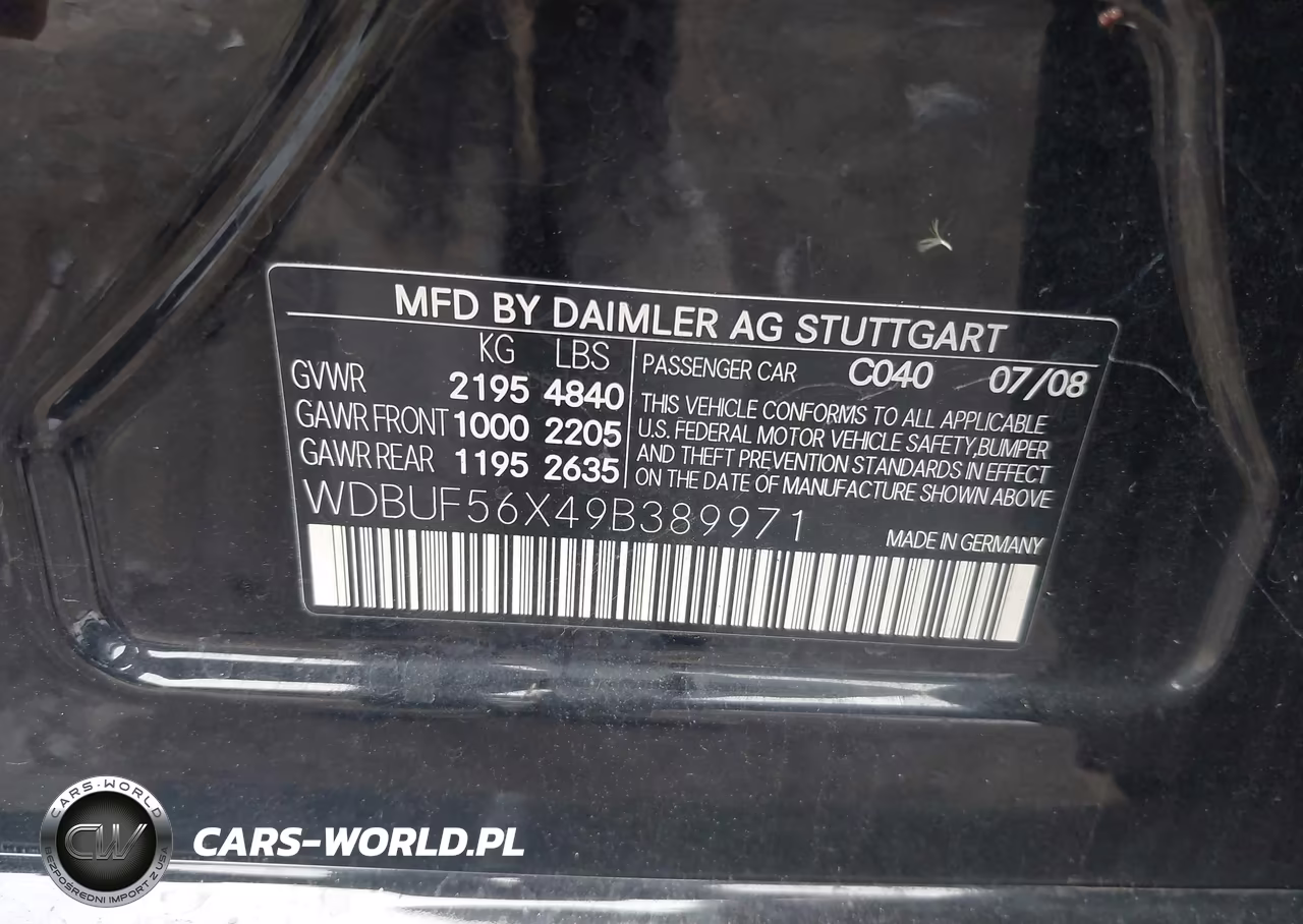 2009 Mercedes-Benz E 350 VIN:WDBUF56X49B389971 - 9