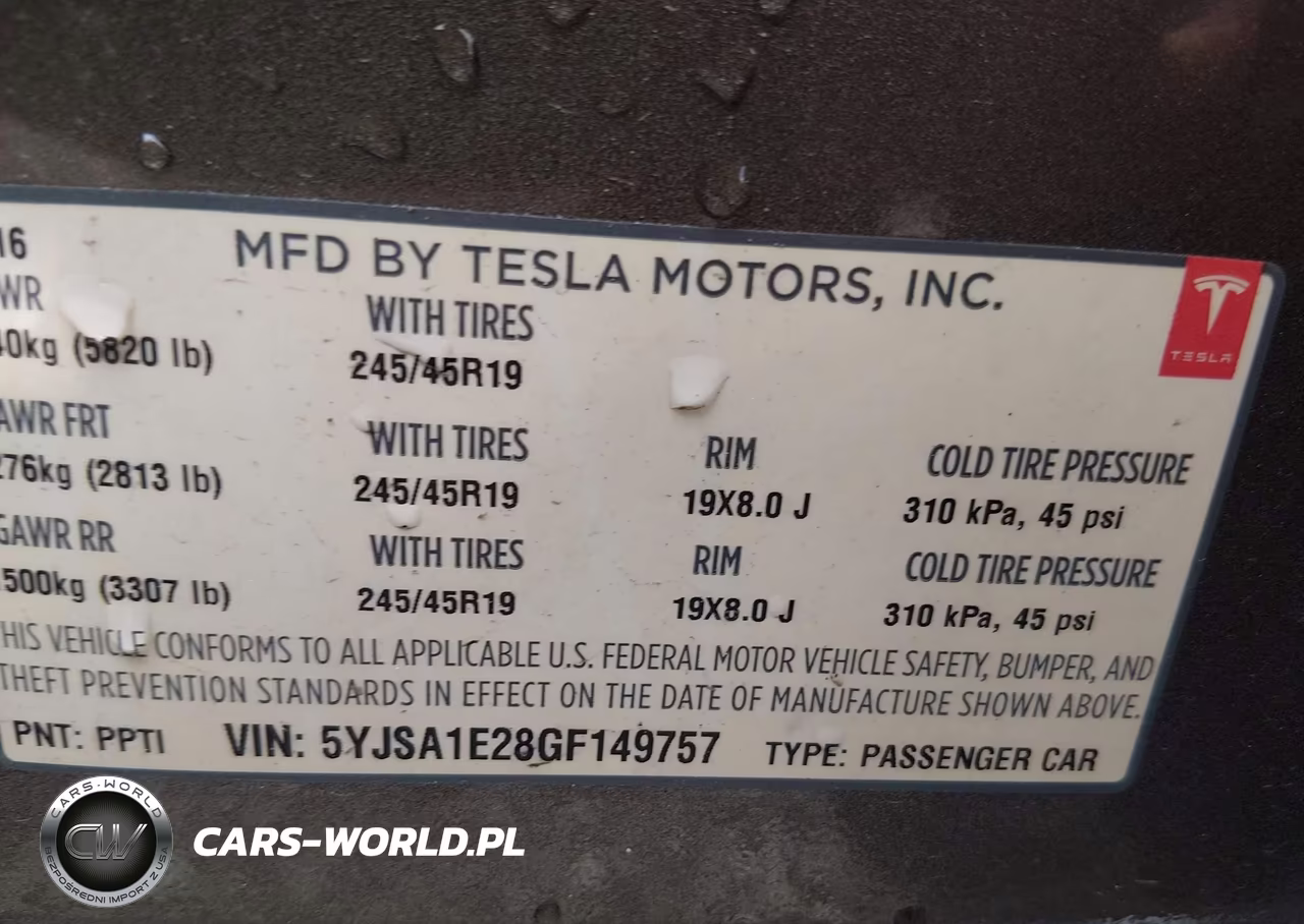 2016 Tesla Model S 60D-70D-75D-85D-90D VIN:5YJSA1E28GF149757 - 9