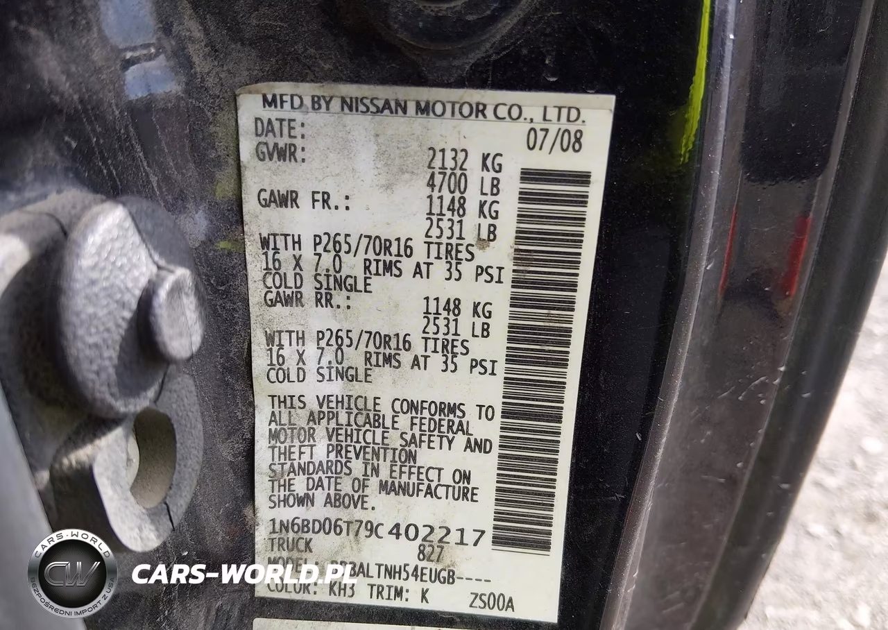 2009 Nissan Frontier Se-I4 VIN:1N6BD06T79C402217 - 9