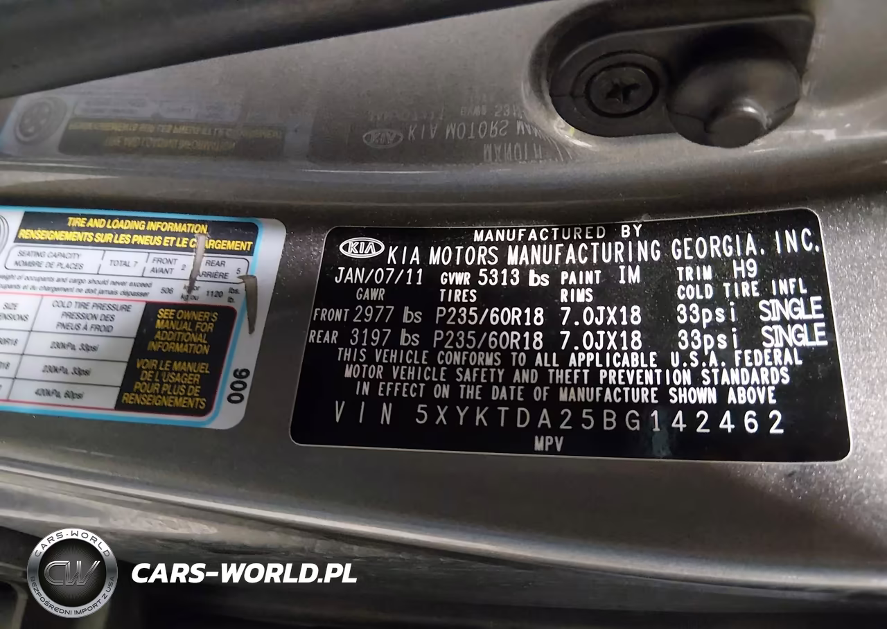 2011 Kia Sorento Lx V6 VIN:5XYKTDA25BG142462 - 9