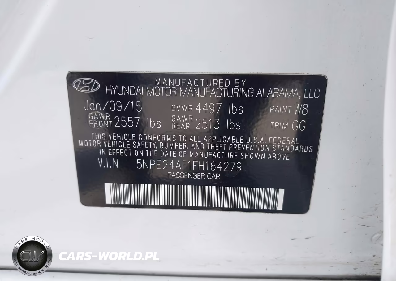 2015 Hyundai Sonata Se VIN:5NPE24AF1FH164279 - 9