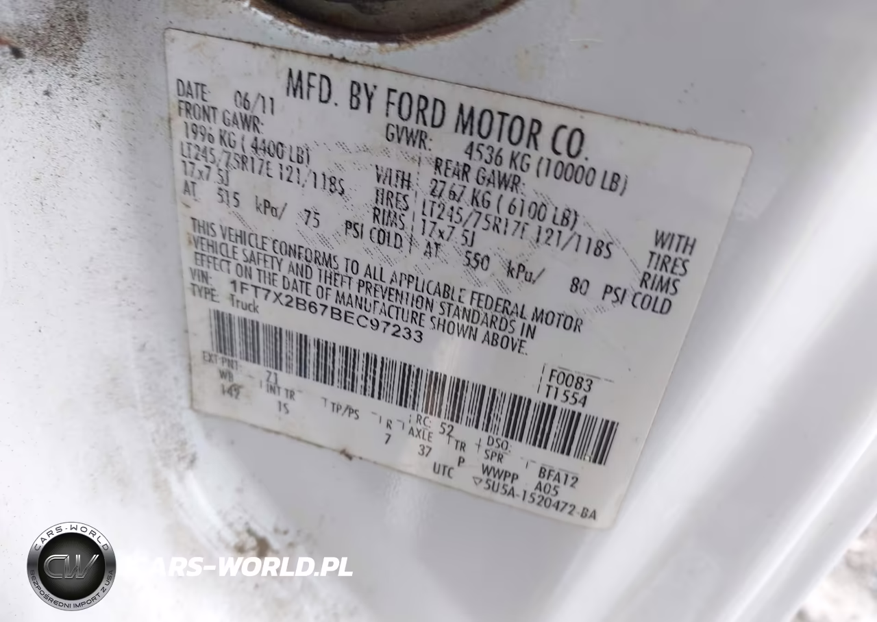 2011 Ford F-250 Xl VIN:1FT7X2B67BEC97233 - 9