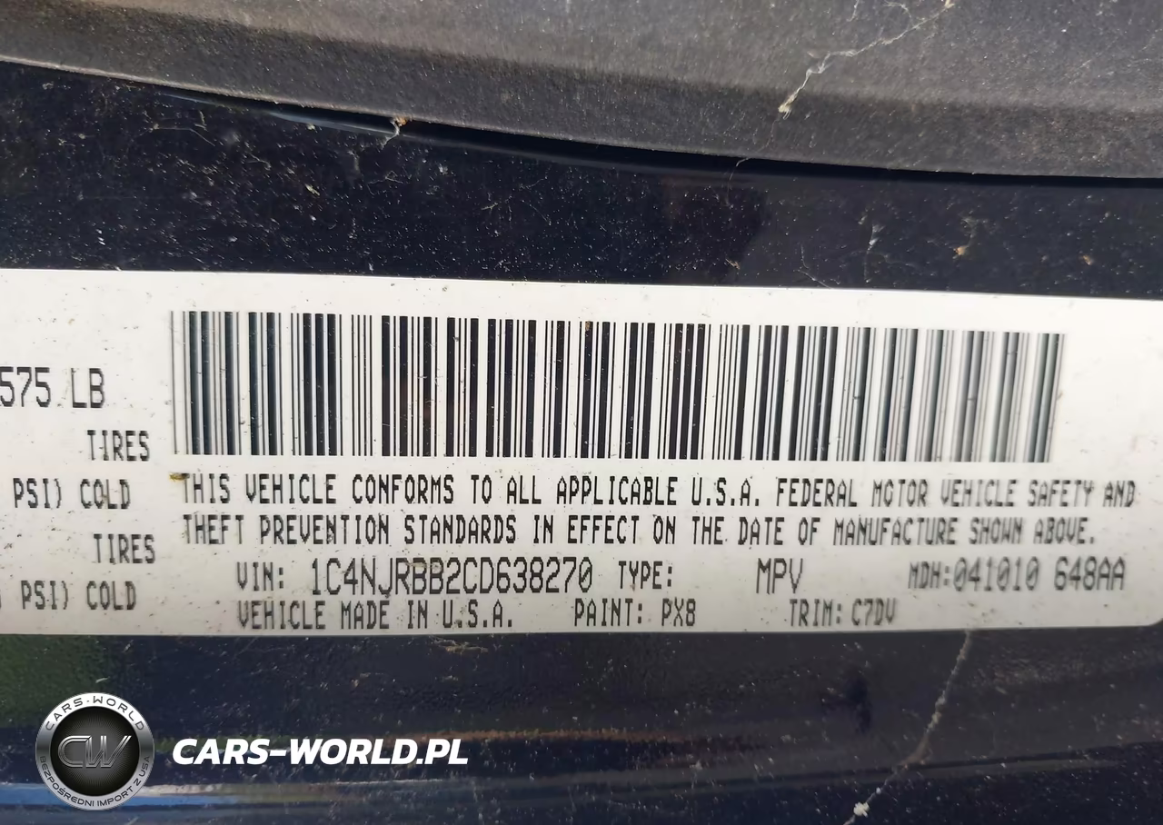 2012 Jeep Patriot Sport VIN:1C4NJRBB2CD638270 - 9