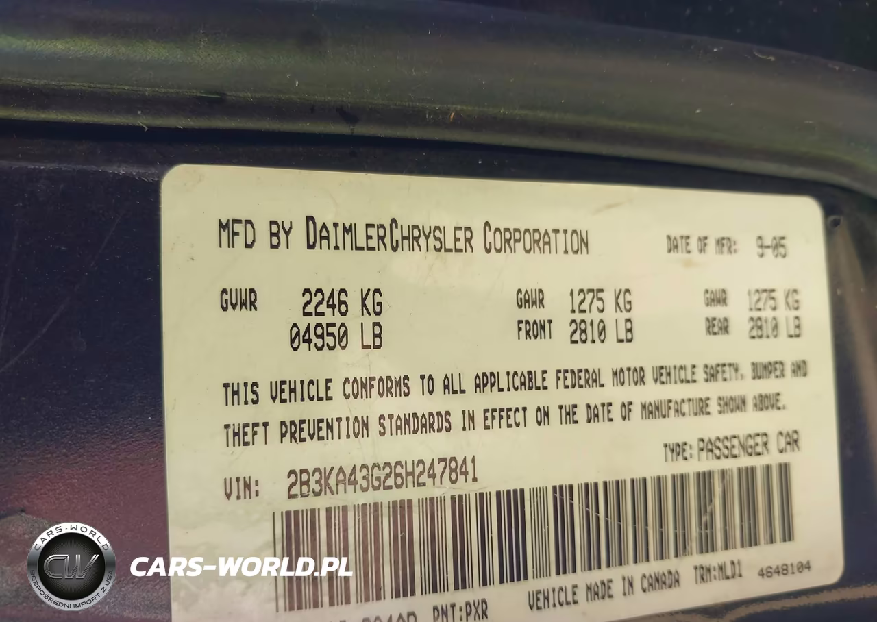 2006 Dodge Charger VIN:2B3KA43G26H247841 - 9